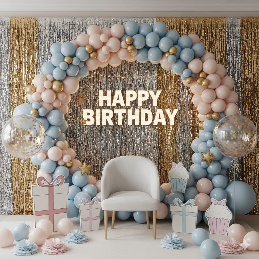 Pastel birthday cake with candles