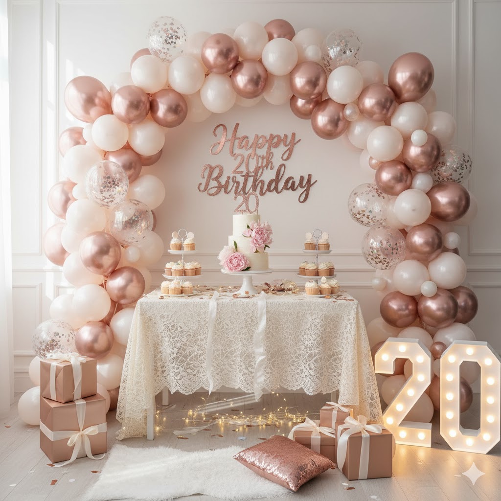 Balloon installation for birthday party