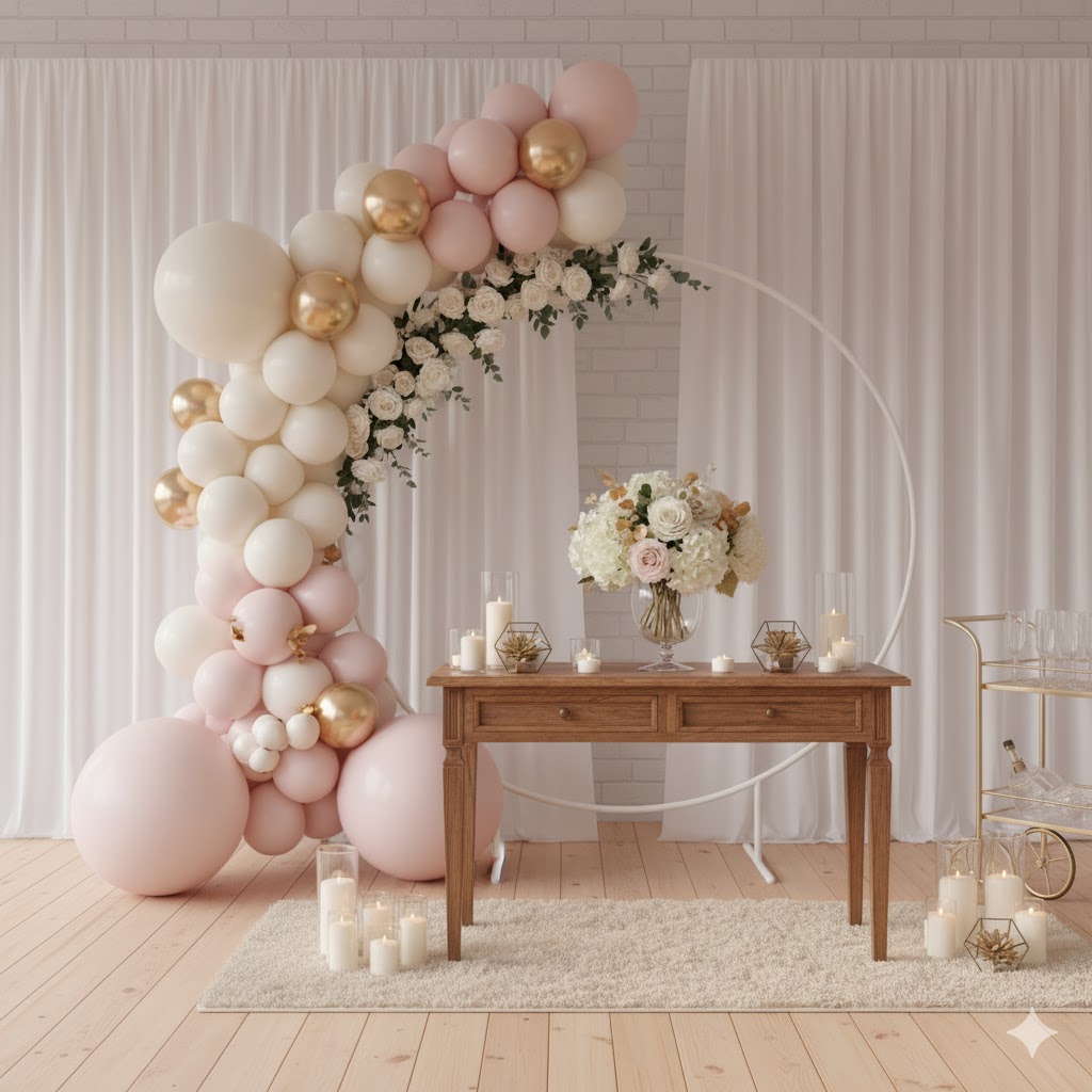 Intimate event setup with candles and florals